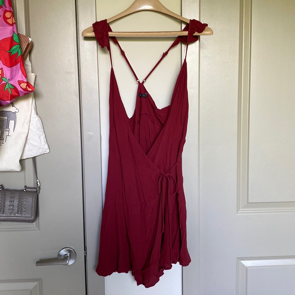 Maroon wrap dress